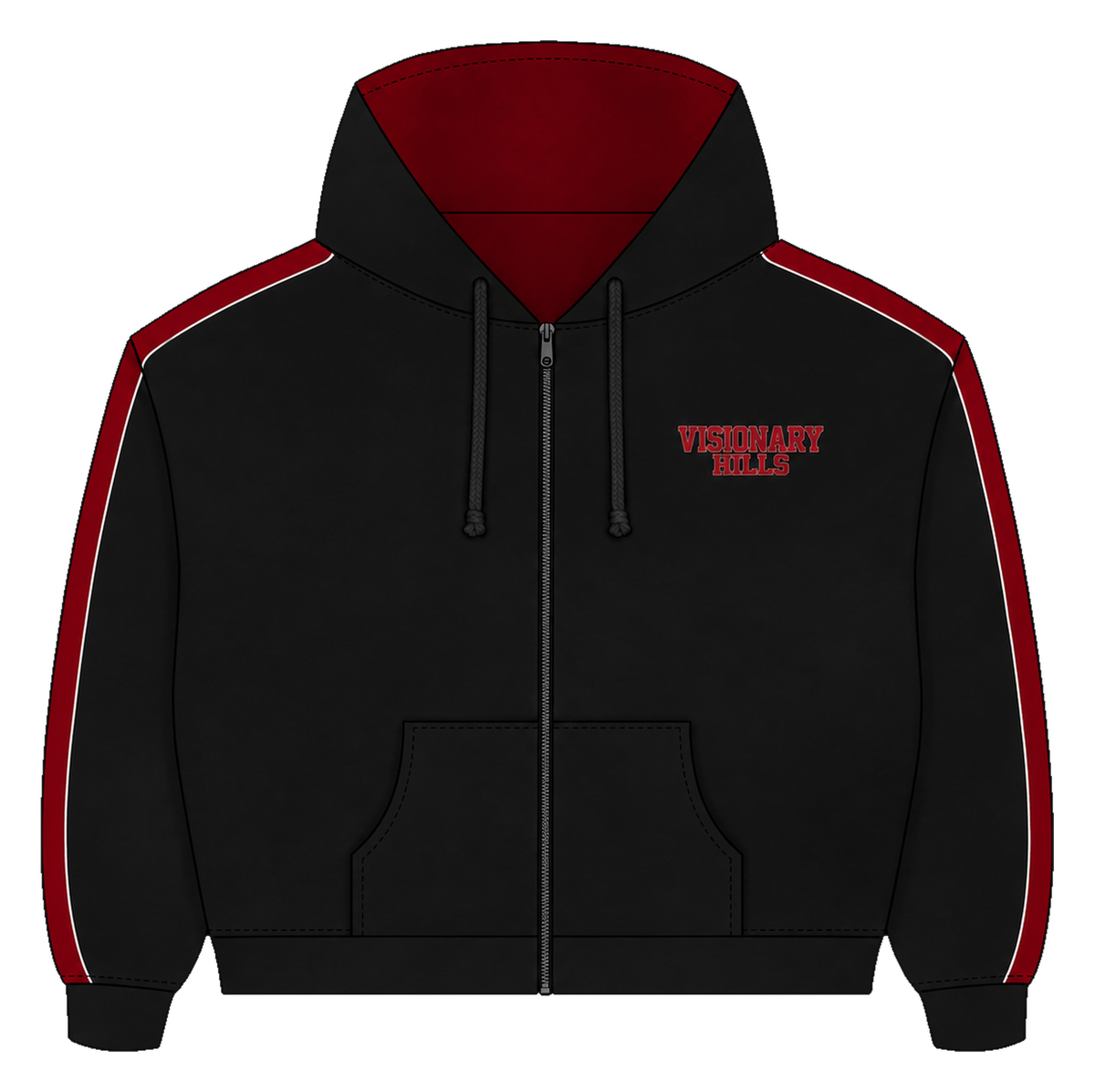 Daily "Bred" Zip Up - front view