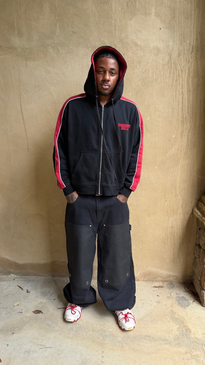 @nomorefreeswag wearing Visionary Hills Daily "Bred" Zip Up